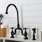 Kingston Brass Bridge Kitchen Faucet with Brass Sprayer, Oil Rubbed Bronze KS7795AXBS - alternate 5